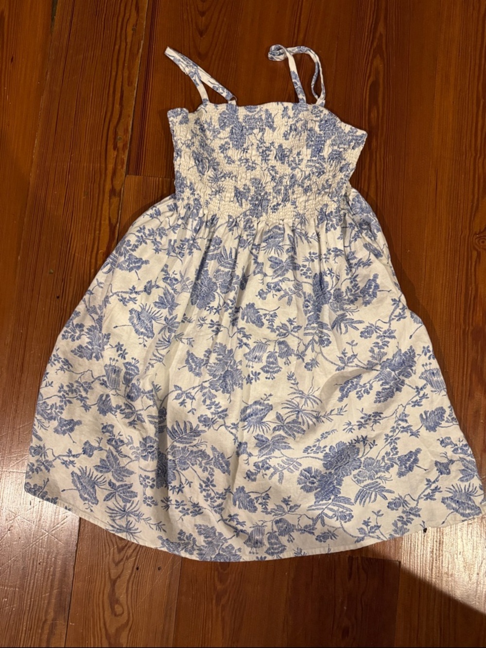 Universal Thread White Sundress with Blue Floral Print